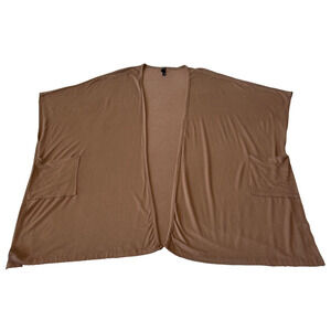 SAVVI Women's Nina Kimono One Size Fits All Brown Pocket Boho USA